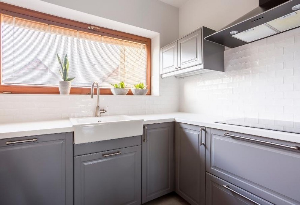 White and grey kitchen