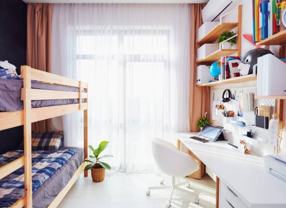 how to furnish a small room for two children