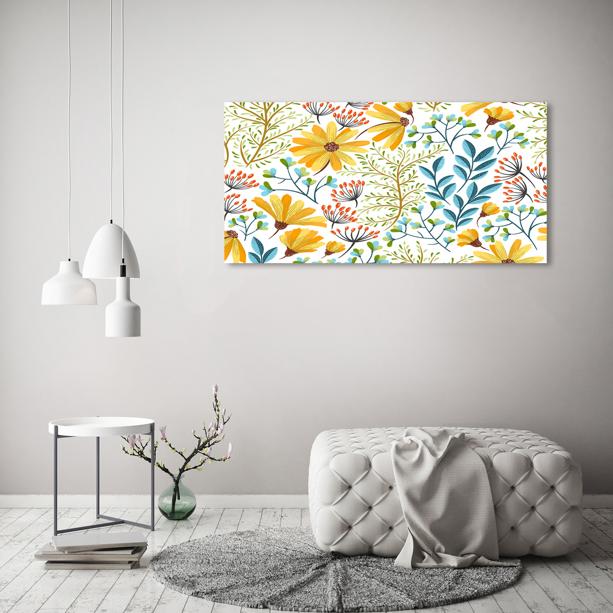 Modern wall decorations with a spring theme