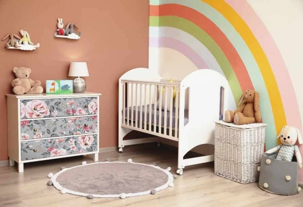 Self-adhesive murals for children's furniture